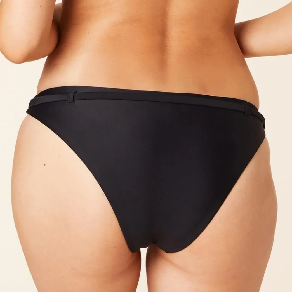 Andie Swim NWT The Riveria Bikini Bottom in Black size Medium